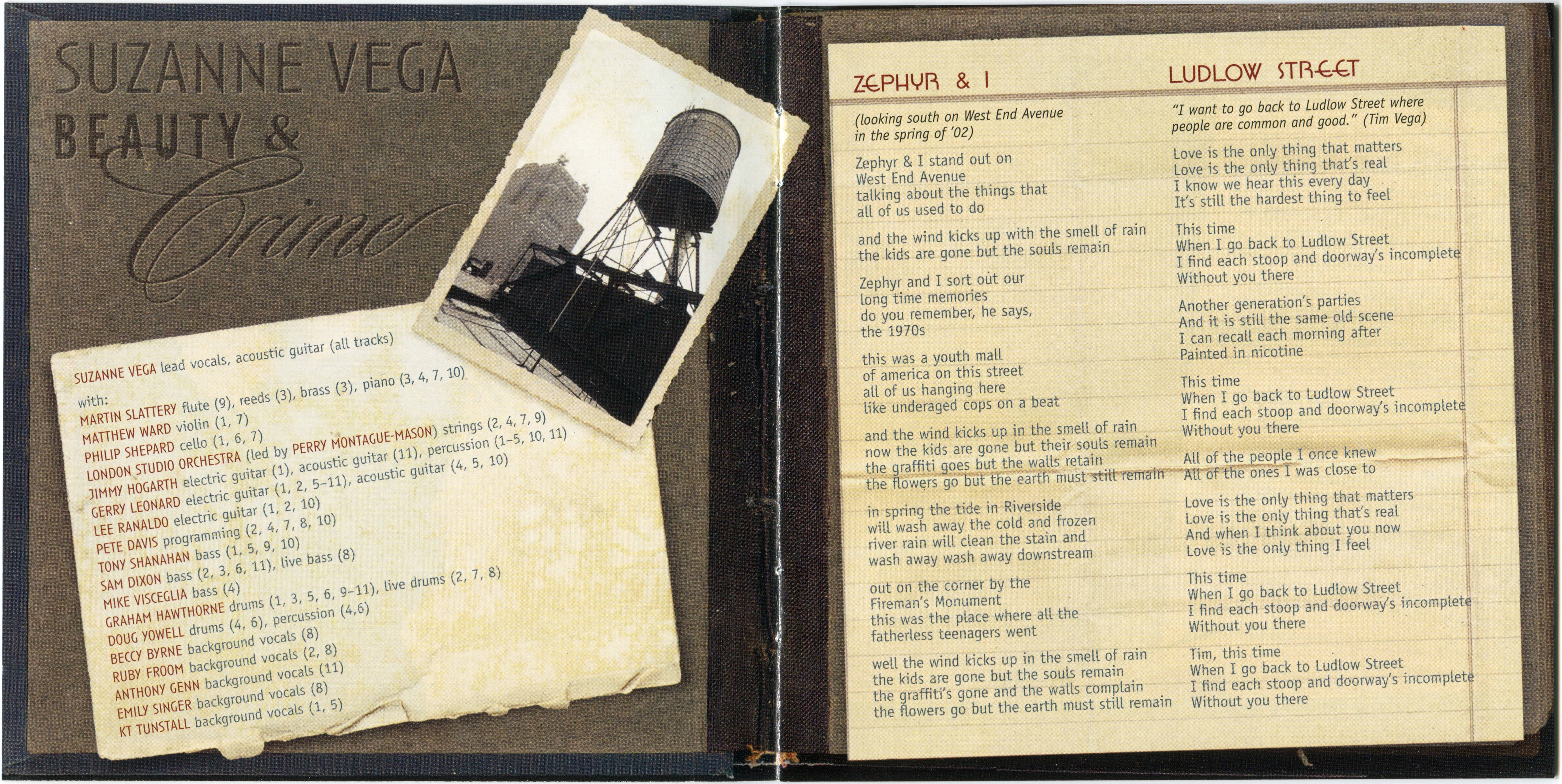 Suzanne Vega  Beauty & Crime : Booklet 1